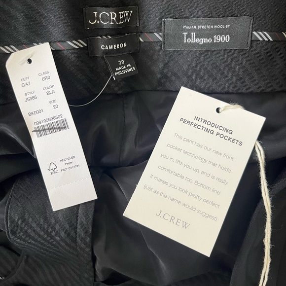 J. Crew Cameron slim crop pant Italian stretch wool blend J5386 Black 20 - Picture 5 of 6